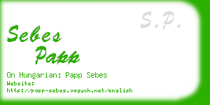 sebes papp business card